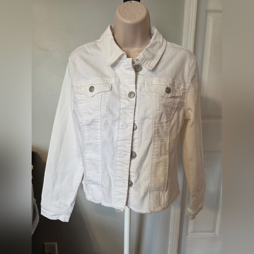 Wallflower Junior's White Denim Style Jacket